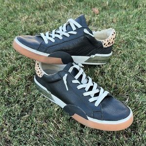Dolce Vida Zina Sneakers size 9.5 black and leopard